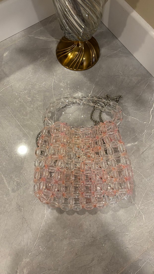 Pembe Cam Boncuklu Kadın Çanta - Görsel 5