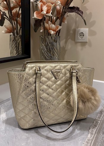 Bej Parlak guess Deri Kadın Çanta - Görsel 6