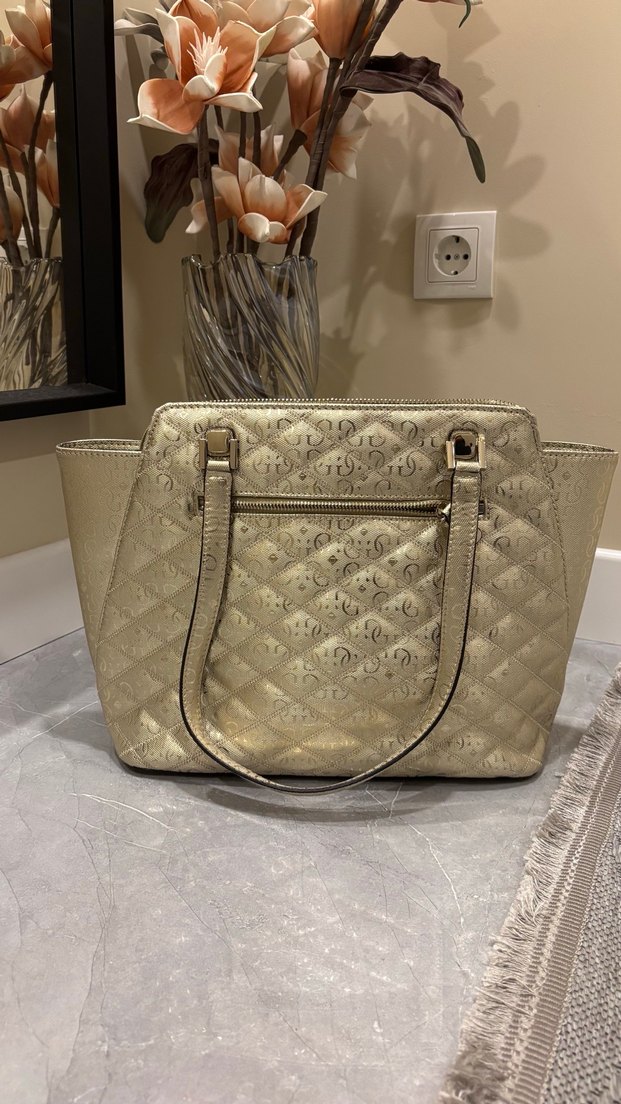 Bej Parlak guess Deri Kadın Çanta - Görsel 4