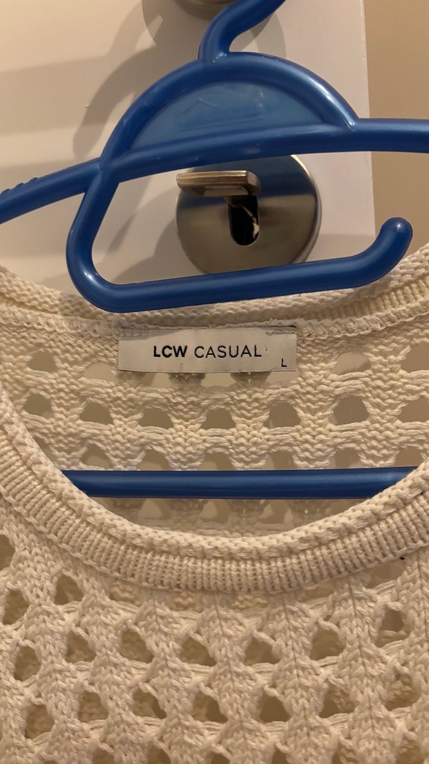 Beyaz Örgü Kadın Uzun Kollu Kazak - Görsel 2