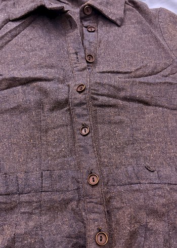 Düğmeli Uzun kahverengi İPEKYOL  Kadın Elbise - Görsel 3