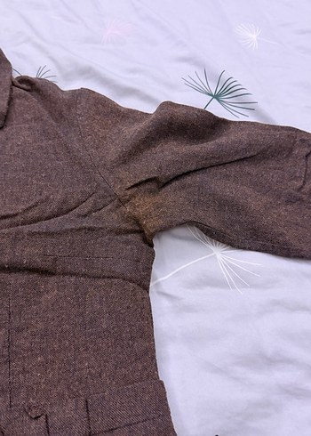 Düğmeli Uzun kahverengi İPEKYOL  Kadın Elbise - Görsel 6