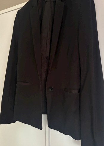 Mango Siyah Tek Dugmeli Blazer Ceket