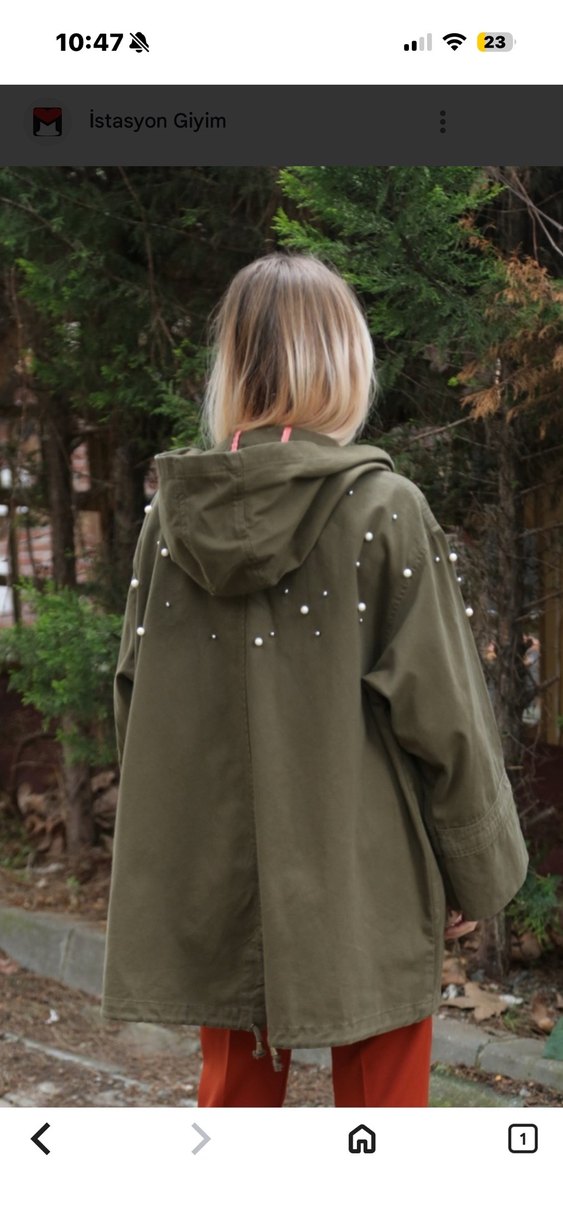 Orijinal zara incili parka - Görsel 3