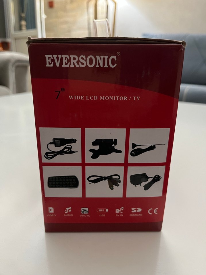 Eversonic 7" Kırmızı LCD Monitör/TV - Görsel 2