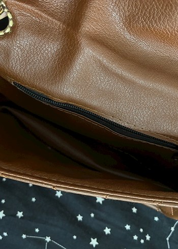 Zincir Detaylı Kahverengi Deri Kadın Çanta - Görsel 3