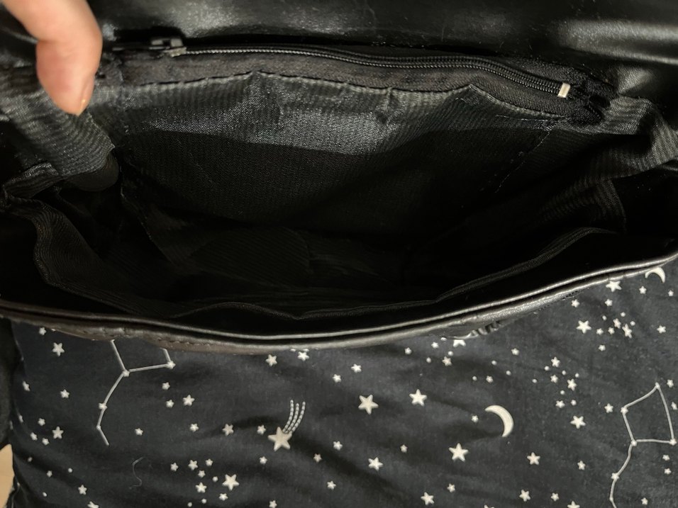 Zincir Detaylı Siyah Deri Kareli Kadın Çanta - Görsel 3