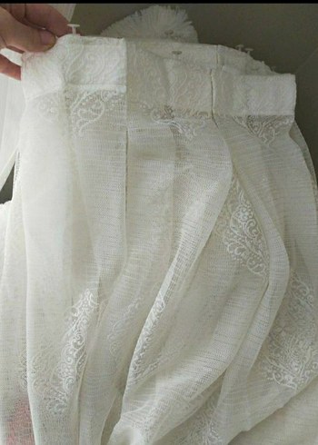 kırık beyaz yeni desem yeridir tül perde - Görsel 4