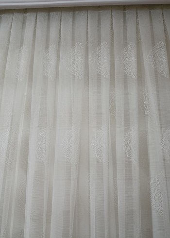 kırık beyaz yeni desem yeridir tül perde - Görsel 9