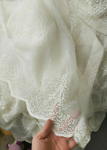 kırık beyaz yeni desem yeridir tül perde - Görsel 6