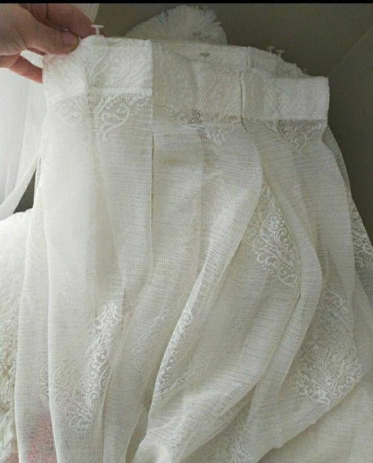 kırık beyaz yeni desem yeridir tül perde - Görsel 4