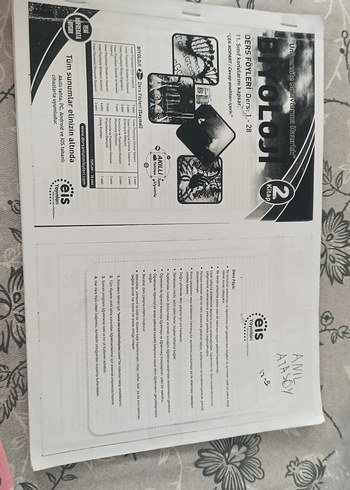 Biyoloji Ders Anlatım Föyü Kitabı - Görsel 2