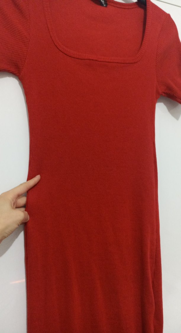 Kısa Kollu Kırmızı Kadın Tişört - Görsel 5