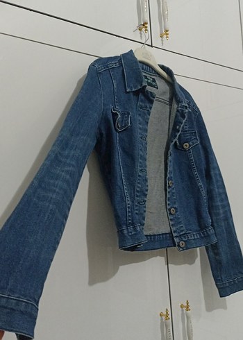 Düğmeli Mavi Kadın Denim Ceket - Görsel 2