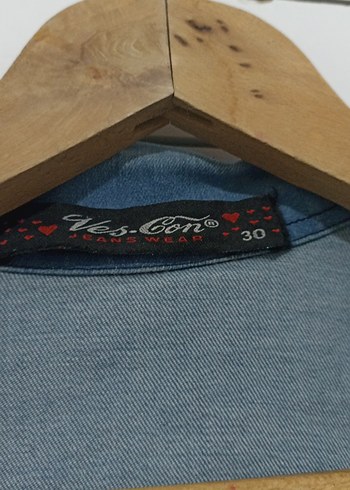 Düğmeli Mavi Kadın Denim Ceket - Görsel 3