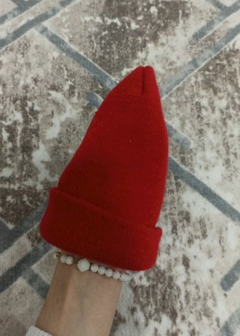 Kadın Kırmızı Sade Bere - Görsel 3