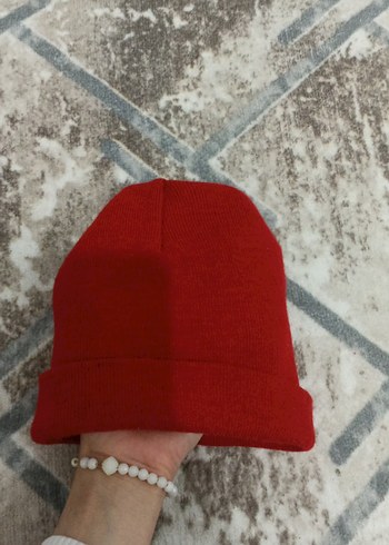 Kadın Kırmızı Sade Bere - Görsel 2