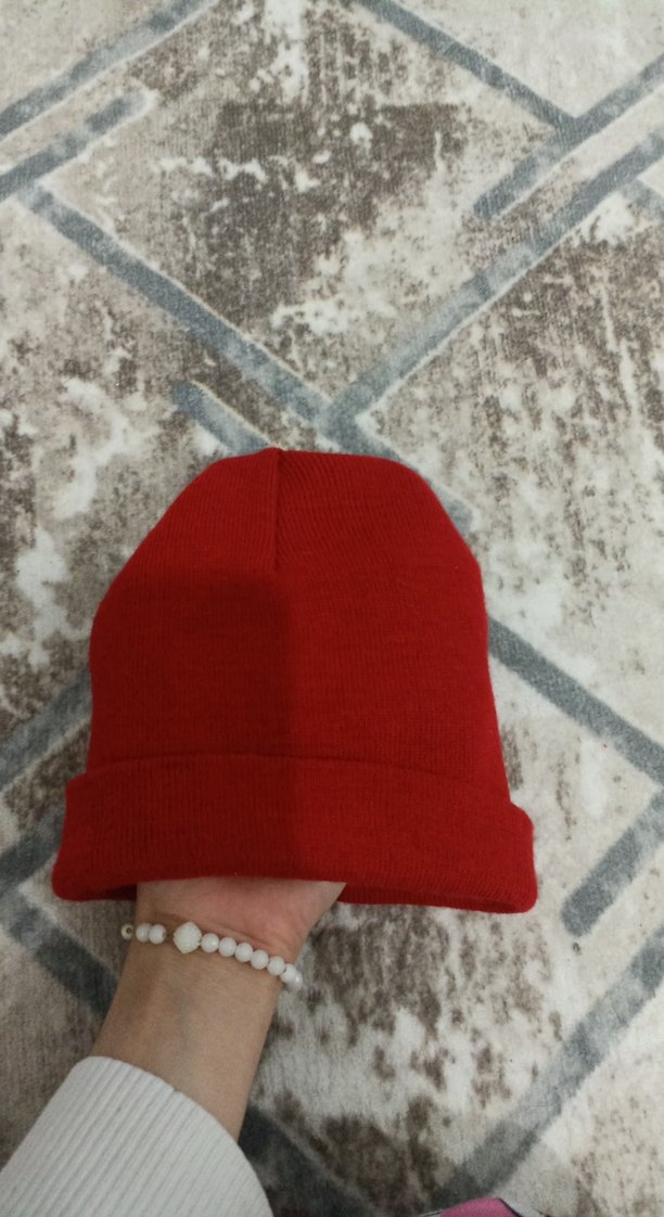 Kadın Kırmızı Sade Bere - Görsel 2