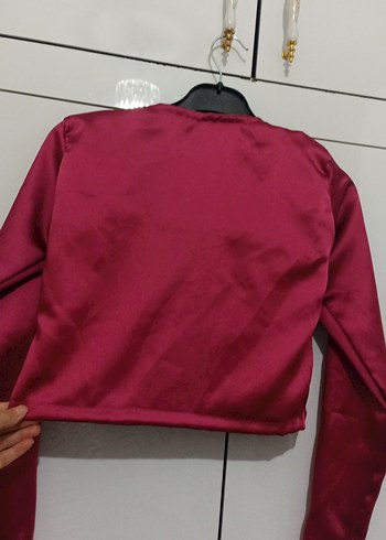 Bordo Drapeli V Yakalı Kadın Bluz - Görsel 4