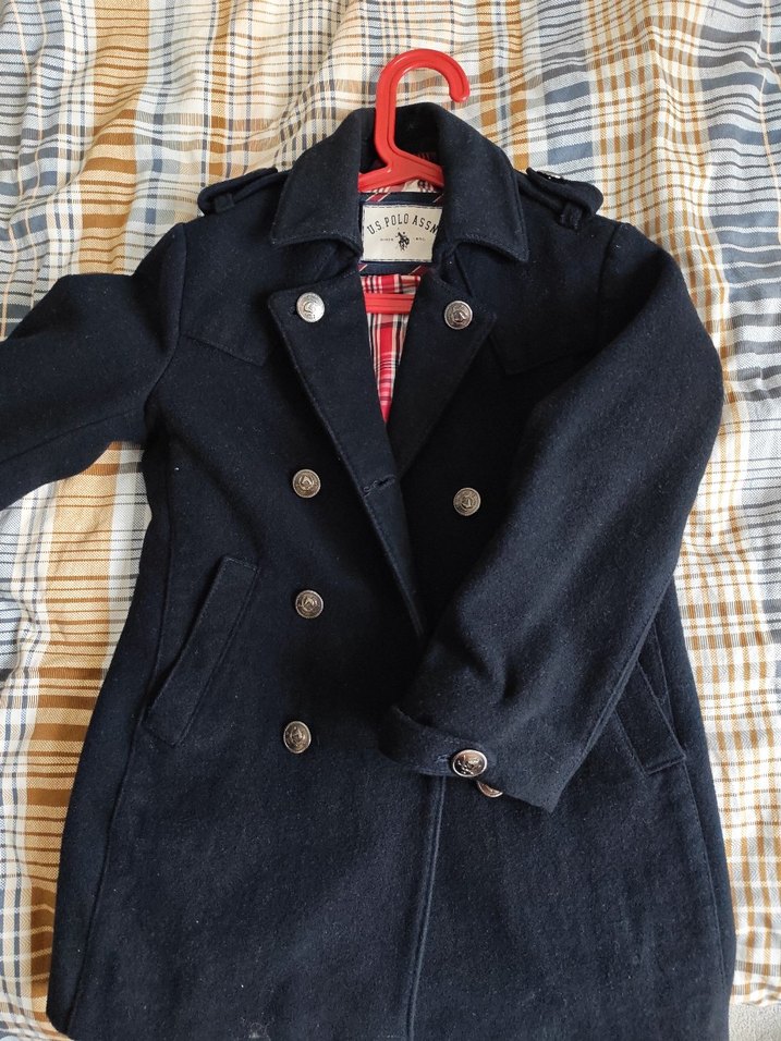 Düğmeli lacivert polo kaban - Görsel 2