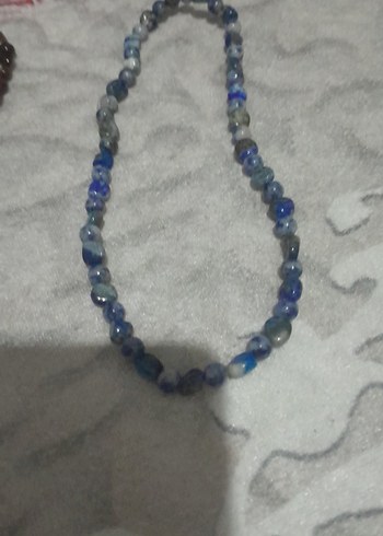 Uzun Boncuklu Gri Çok Renkli Bohem Kolye - Görsel 4