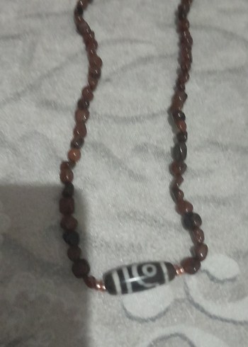 Uzun Boncuklu Gri Çok Renkli Bohem Kolye - Görsel 3