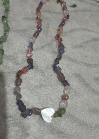 Uzun Boncuklu Gri Çok Renkli Bohem Kolye - Görsel 6