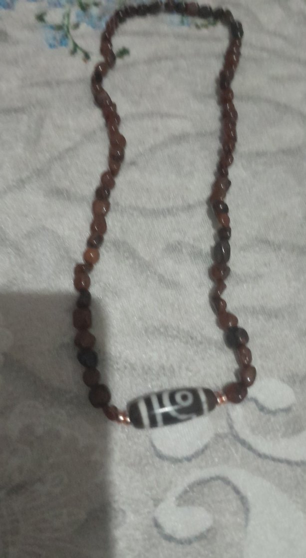 Uzun Boncuklu Gri Çok Renkli Bohem Kolye - Görsel 3