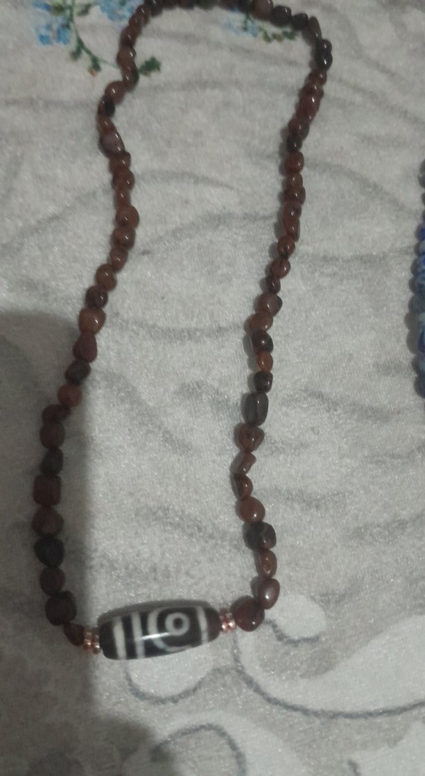 Uzun Boncuklu Gri Çok Renkli Bohem Kolye - Görsel 2