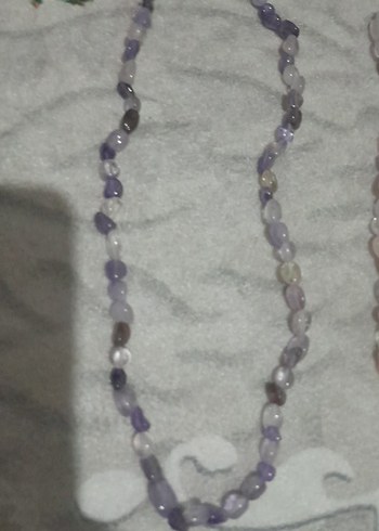 Uzun Gri Boncuklu Bohem Kadın Kolye - Görsel 2