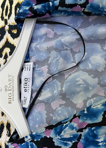 Bohem Kısa Mavi Batik Desenli Kadın Elbise - Görsel 6