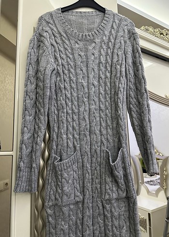 Uzun triko elbise - Görsel 2