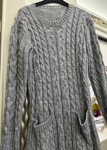 Uzun triko elbise - Görsel 3