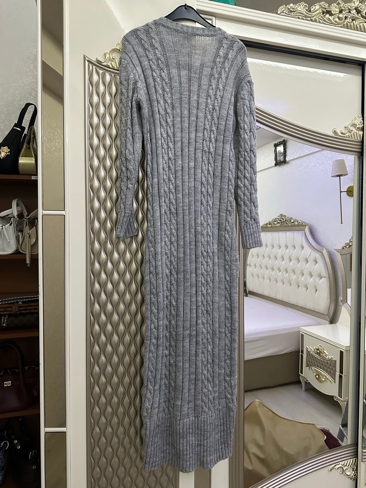 Uzun triko elbise - Görsel 4