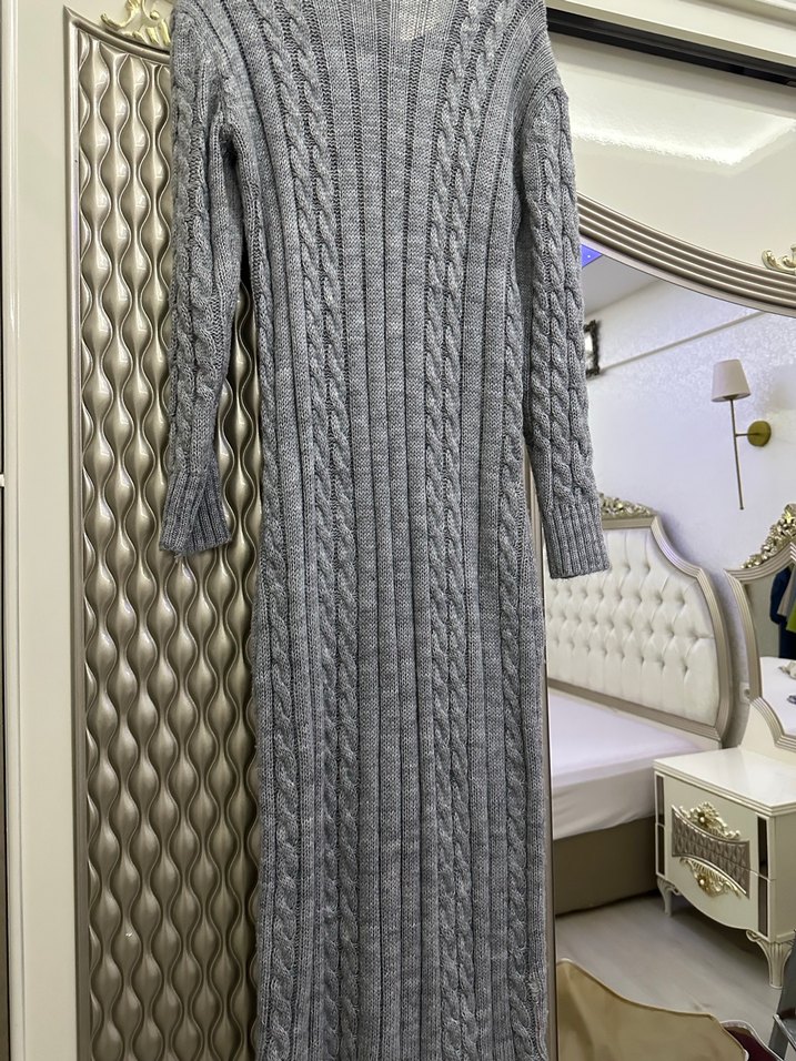 Uzun triko elbise - Görsel 5