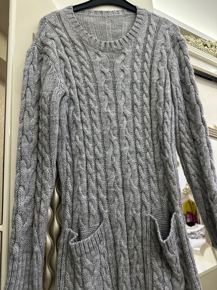 Uzun triko elbise - Görsel 3