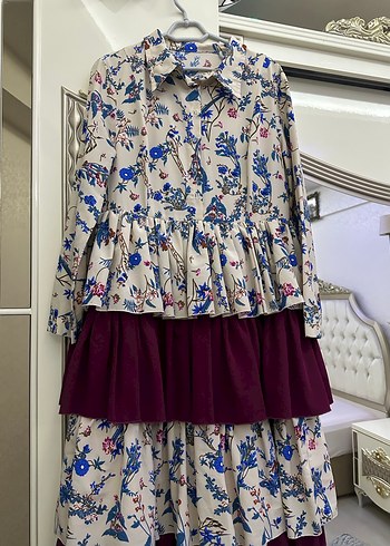 Çiçek Desenli Uzun Bohem Elbise - Görsel 3