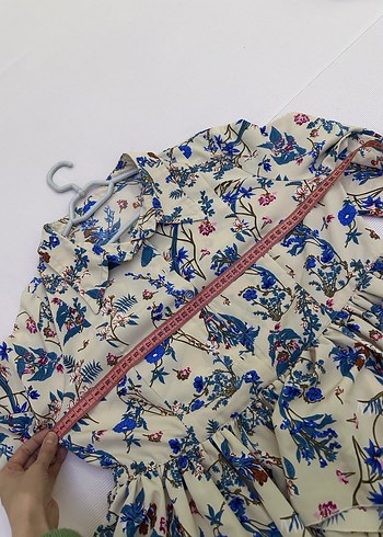 Çiçek Desenli Uzun Bohem Elbise - Görsel 8