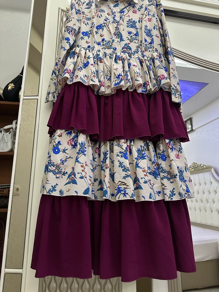 Çiçek Desenli Uzun Bohem Elbise - Görsel 2