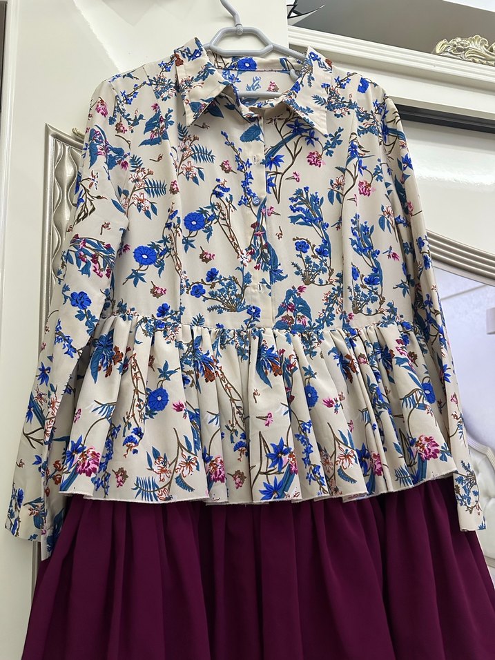 Çiçek Desenli Uzun Bohem Elbise - Görsel 4