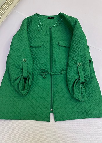 Yeşil Fermuarlı Kadın Ceket - Görsel 2