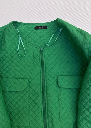 Yeşil Fermuarlı Kadın Ceket - Görsel 4