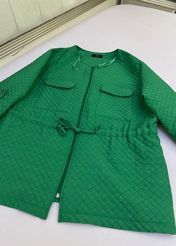 Yeşil Fermuarlı Kadın Ceket - Görsel 6