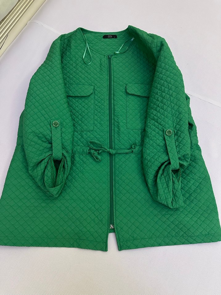 Yeşil Fermuarlı Kadın Ceket - Görsel 2