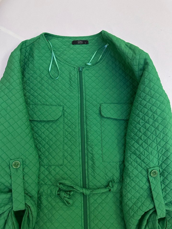 Yeşil Fermuarlı Kadın Ceket - Görsel 3