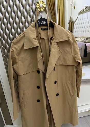 Bej Midi Boy Kadın Trençkot - Görsel 2