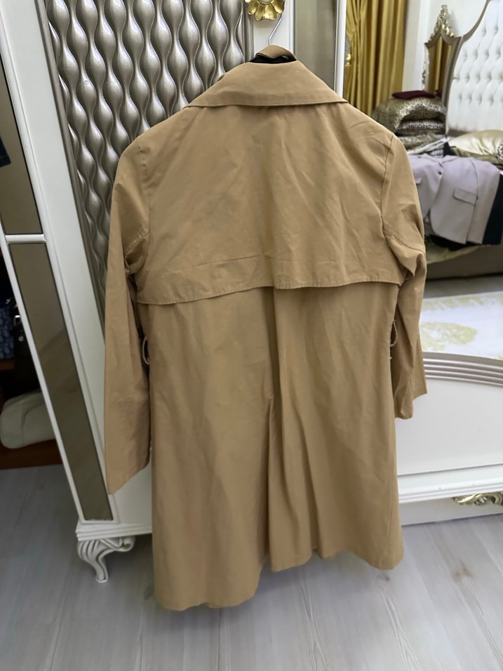 Bej Midi Boy Kadın Trençkot - Görsel 4