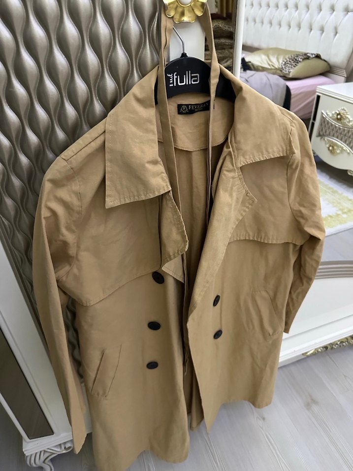 Bej Midi Boy Kadın Trençkot - Görsel 3