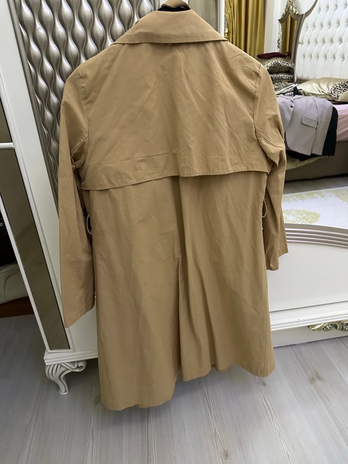 Bej Midi Boy Kadın Trençkot - Görsel 5