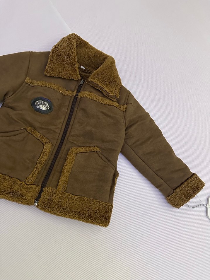 Kahverengi Erkek Çocuk Kürklü Mont - Görsel 3